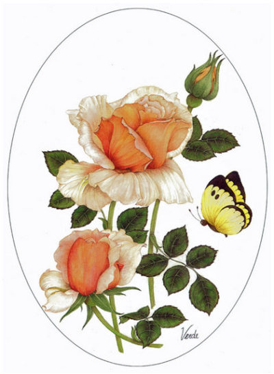 Rose and butterfly.